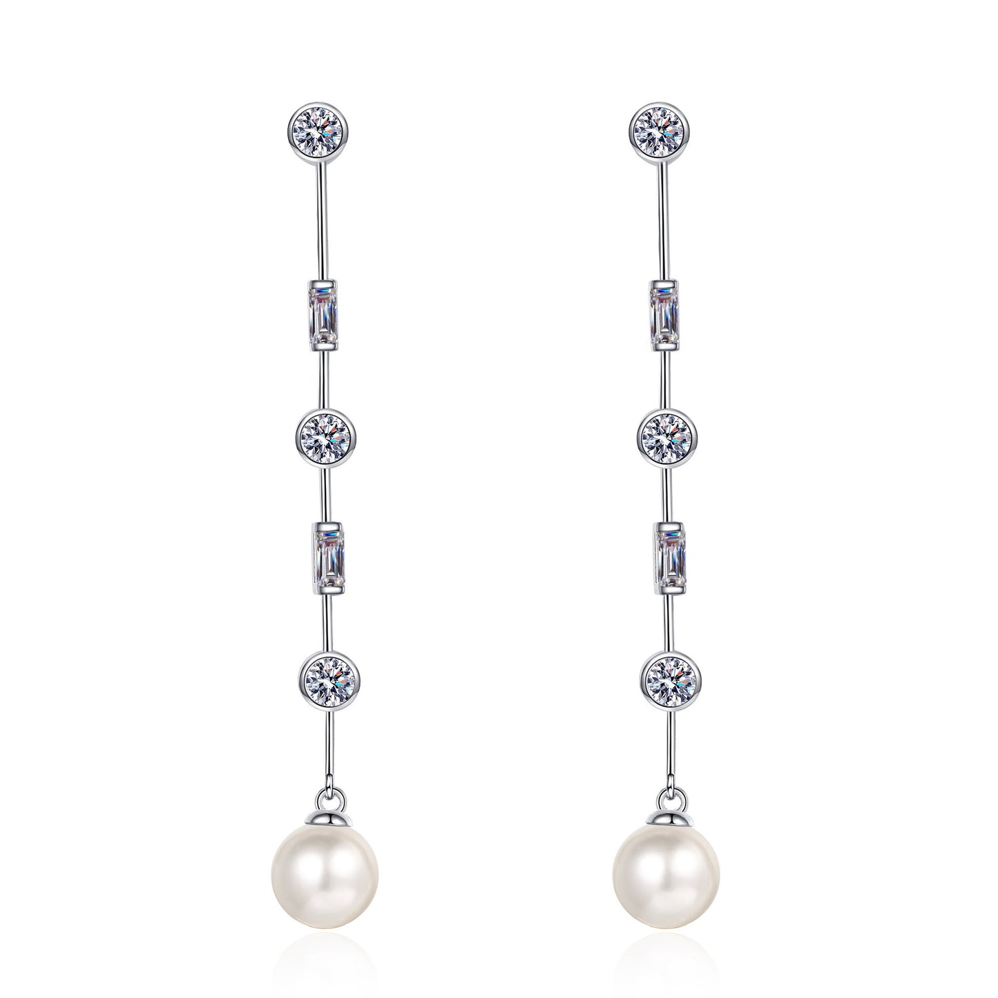 Moissanite Earrings in 925 Sterling Silver