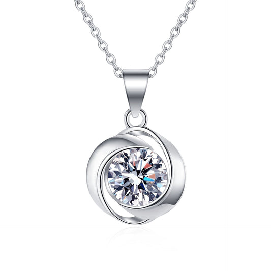 Moissanite Necklaces in 925 Sterling Silver 1ct
