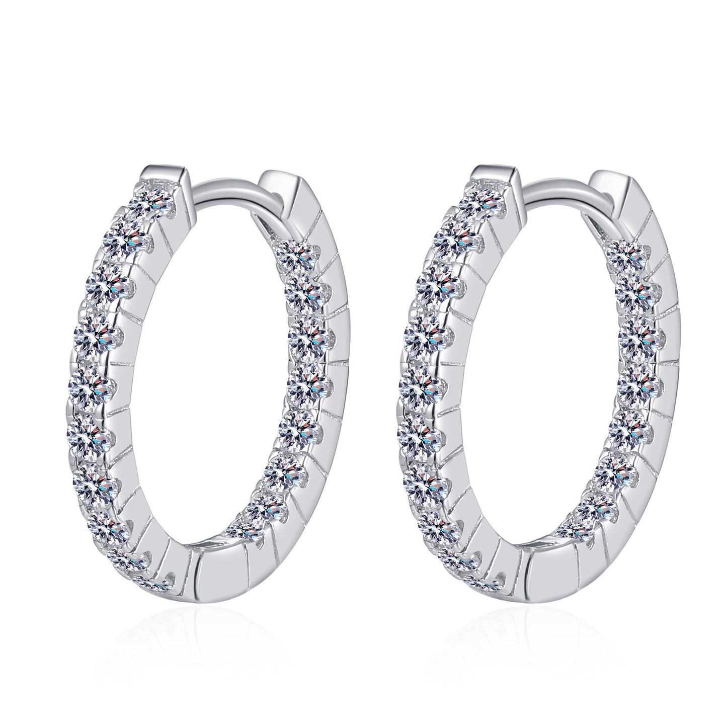 Moissanite Earrings in 925 Sterling Silver
