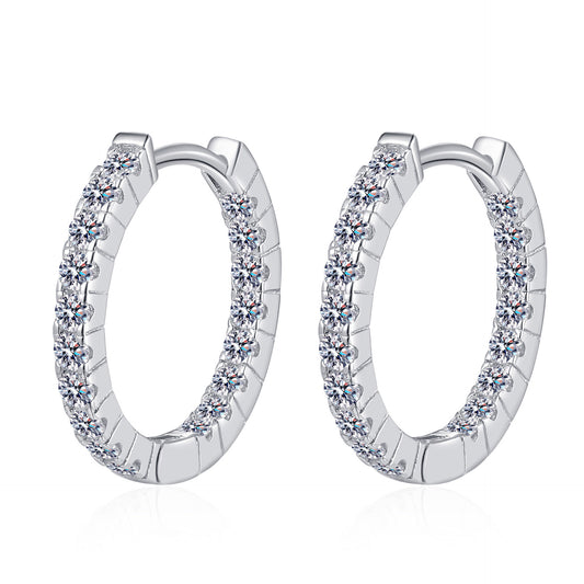 Moissanite Earrings in 925 Sterling Silver