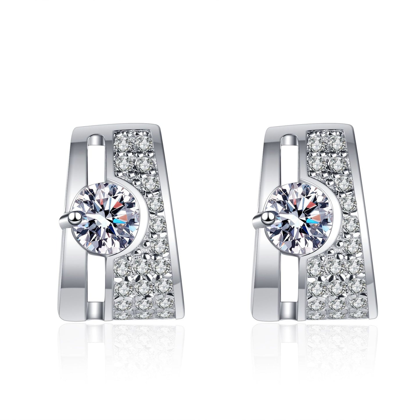 Moissanite Earrings in 925 Sterling Silver