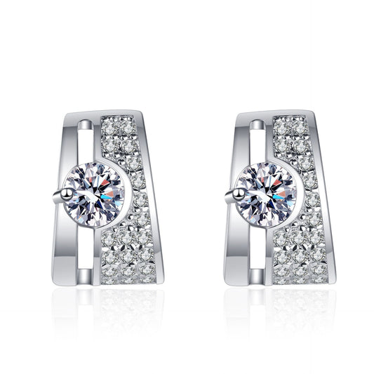 Moissanite Earrings in 925 Sterling Silver