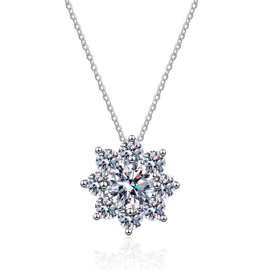Moissanite Necklaces in 925 Sterling Silver 1ct 2ct