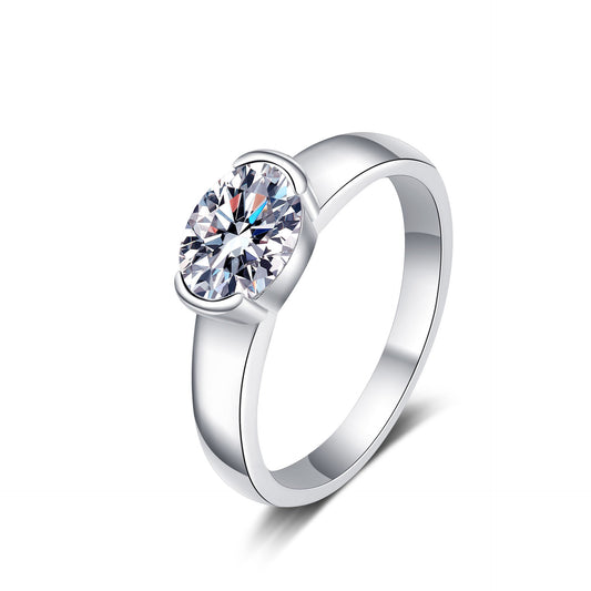 Oval cut Moissanite Ring in 925 Sterling Silver 1.5ct