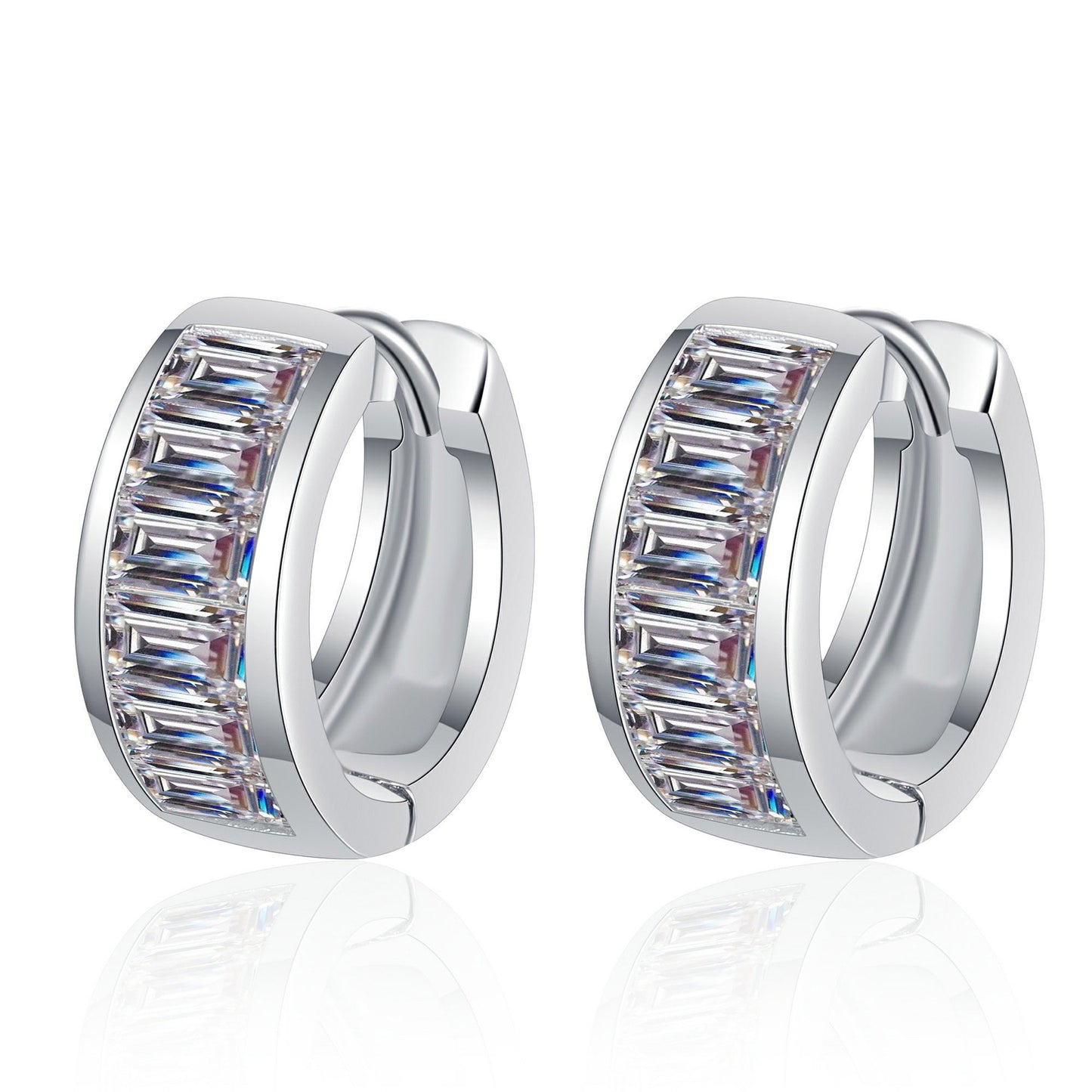 Moissanite Earrings in 925 Sterling Silver