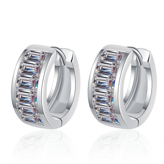 Moissanite Earrings in 925 Sterling Silver