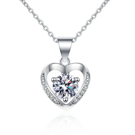 Moissanite Necklaces in 925 Sterling Silver 1ct 2ct