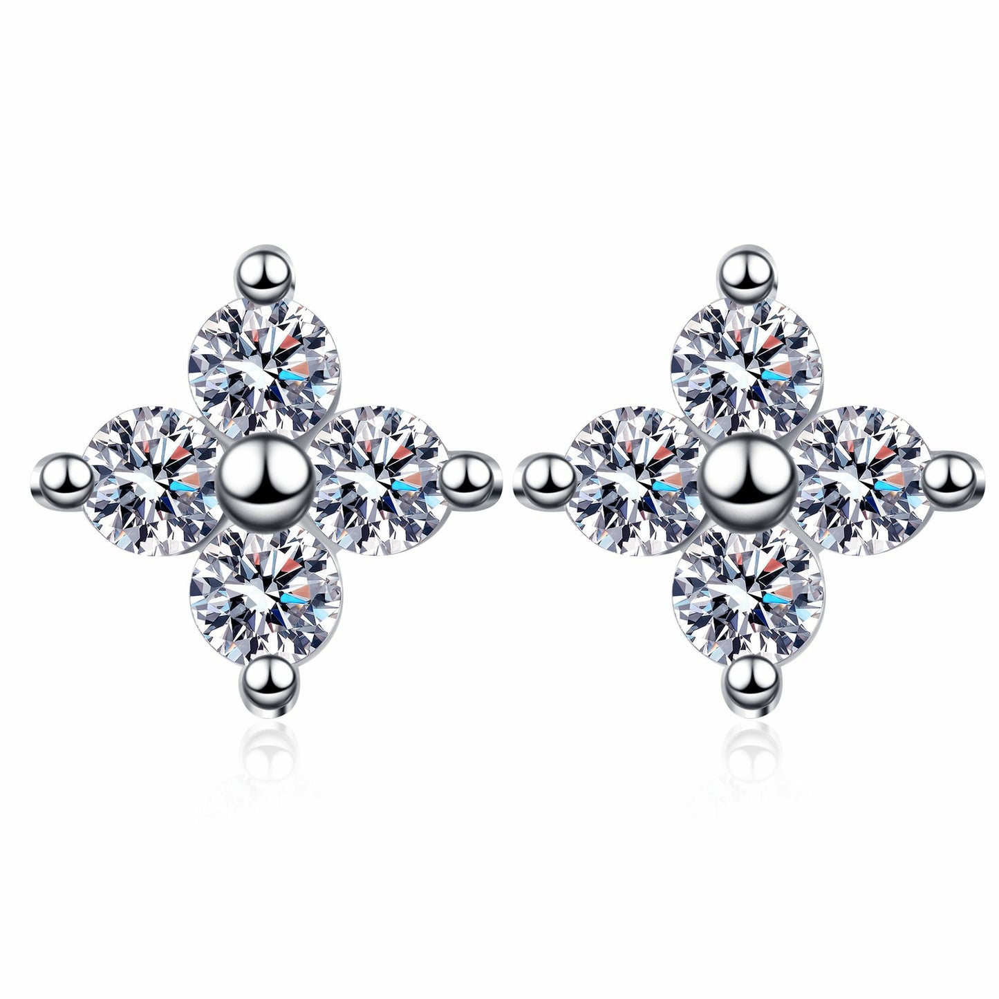 Moissanite Earrings in 925 Sterling Silver