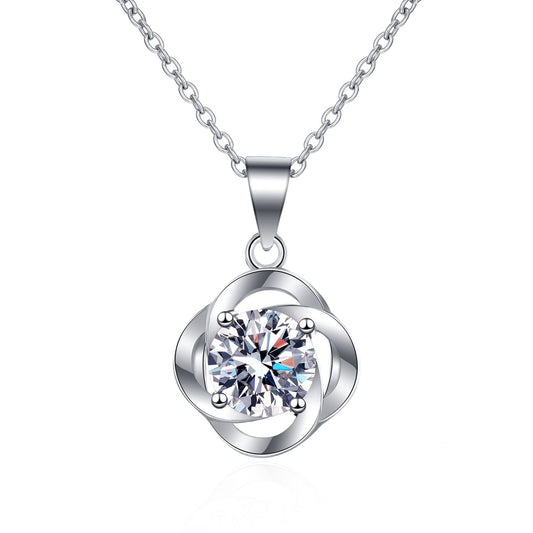 Moissanite Necklaces in 925 Sterling Silver 1ct