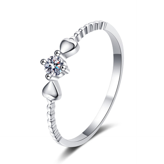 Moissanite Ring in 925 Sterling Silver