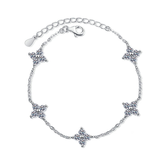 Moissanite Bracelets in 925 Sterling Silver 2ct 15+5cm