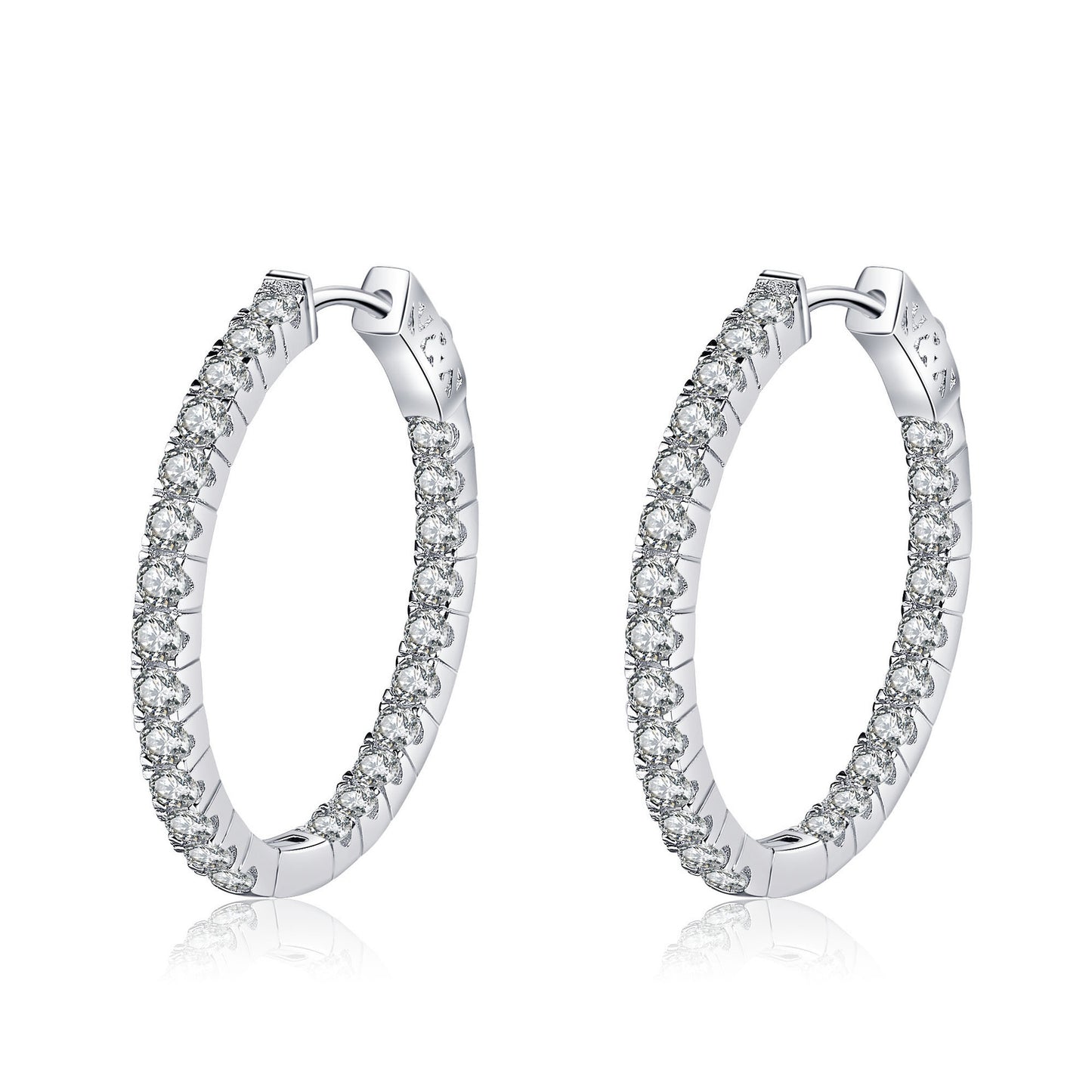 Moissanite Earrings in 925 Sterling Silver