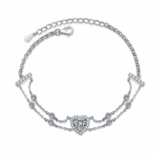 Moissanite Bracelets in 925 Sterling Silver 1ct 21cm