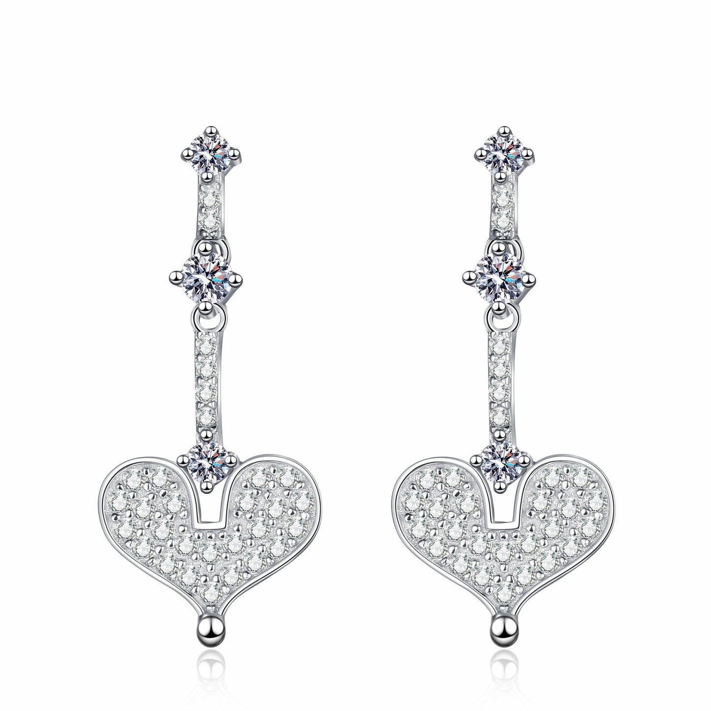 Moissanite Earrings in 925 Sterling Silver