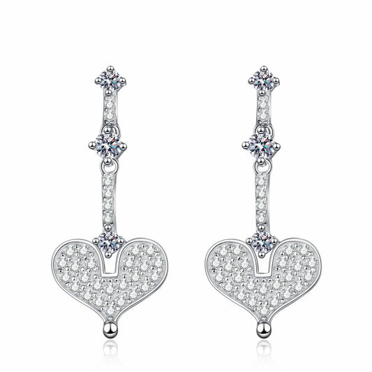 Moissanite Earrings in 925 Sterling Silver