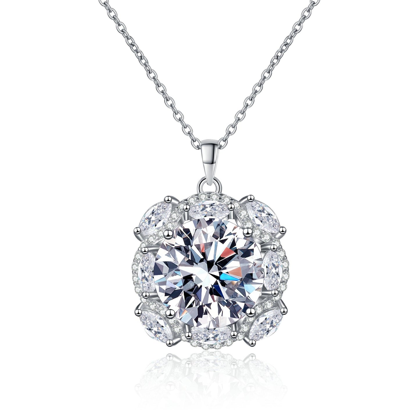 Moissanite Necklaces in 925 Sterling Silver 10ct