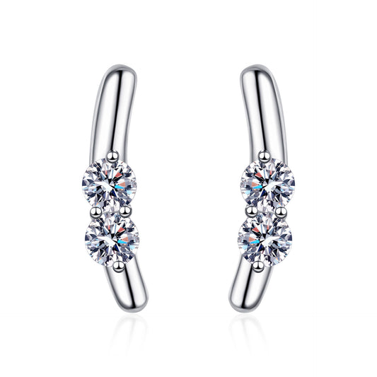Moissanite Earrings in 925 Sterling Silver