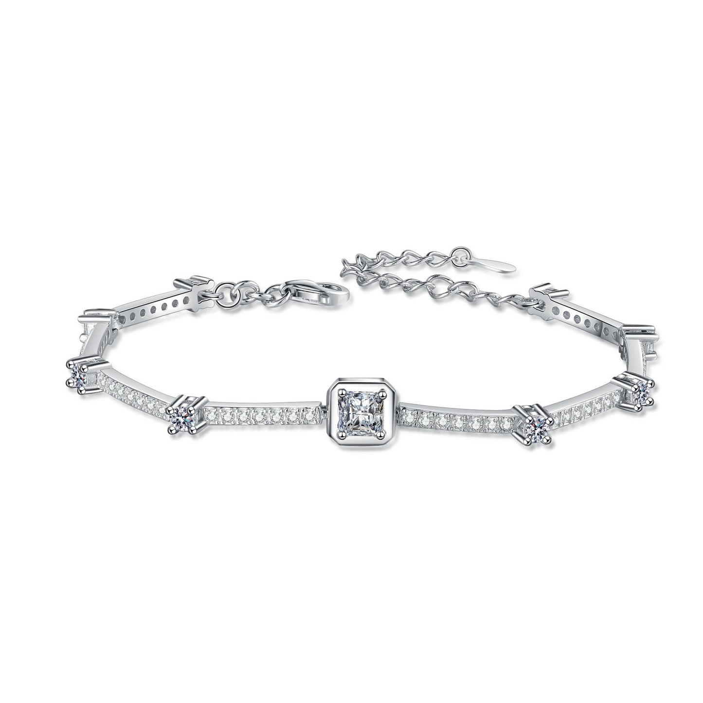 Moissanite Bracelets in 925 Sterling Silver 1.88ct 20cm