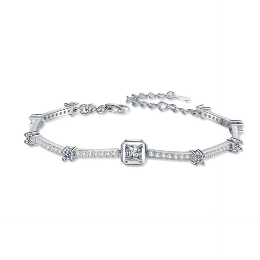 Moissanite Bracelets in 925 Sterling Silver 1.88ct 20cm