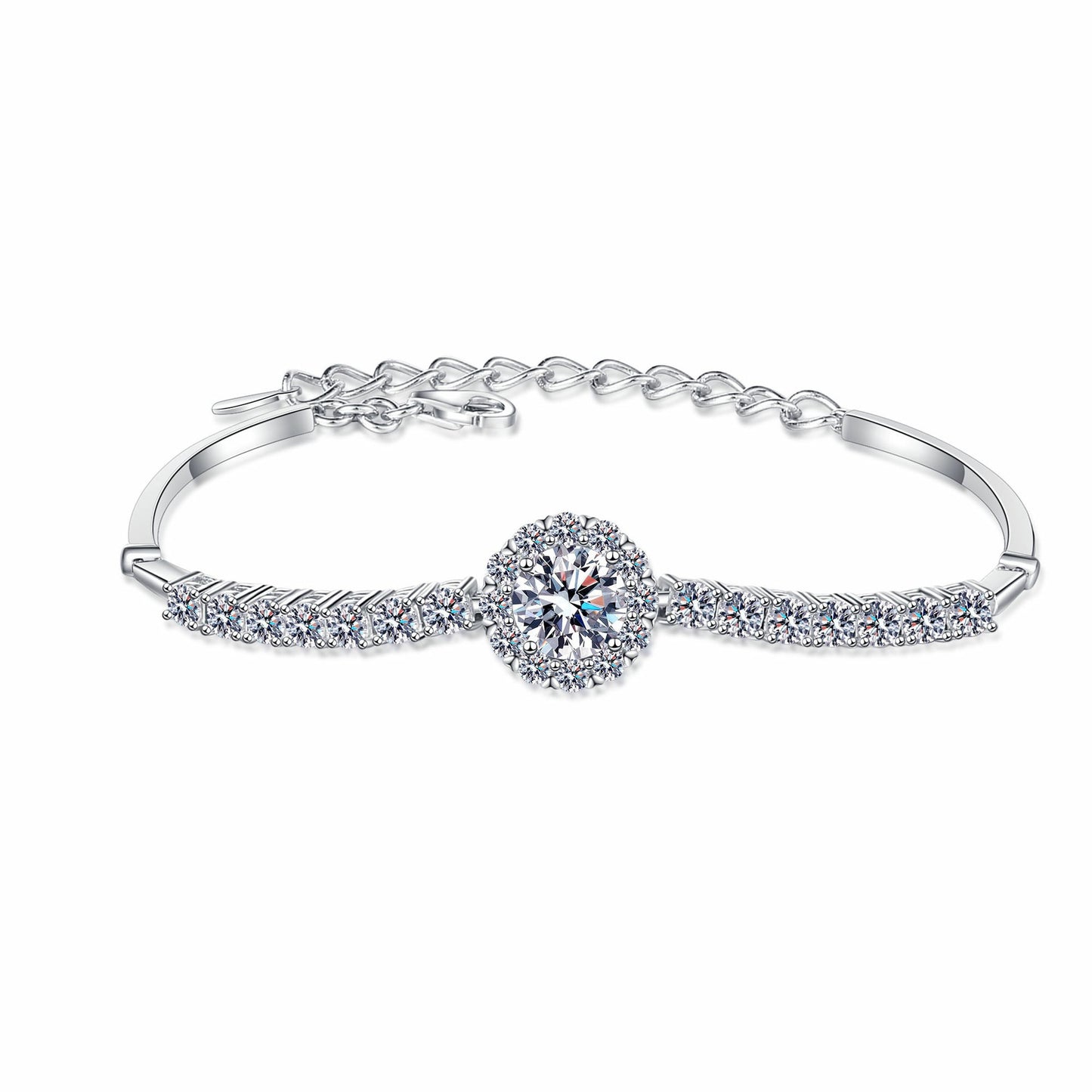 Moissanite Bracelets in 925 Sterling Silver 2.4ct 22cm