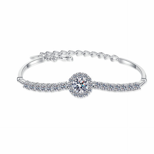 Moissanite Bracelets in 925 Sterling Silver 2.4ct 22cm