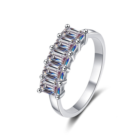 Moissanite Ring in 925 Sterling Silver