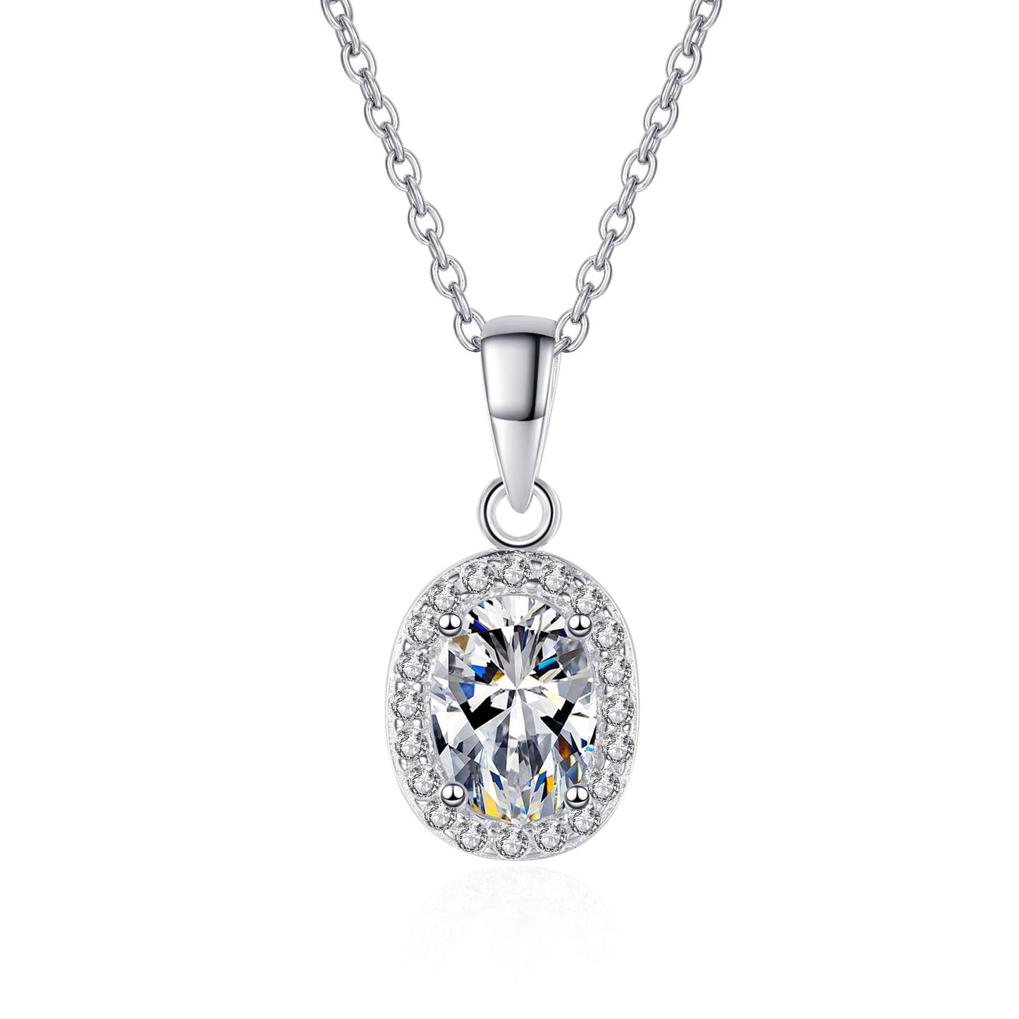 Moissanite Necklaces in 925 Sterling Silver 1ct