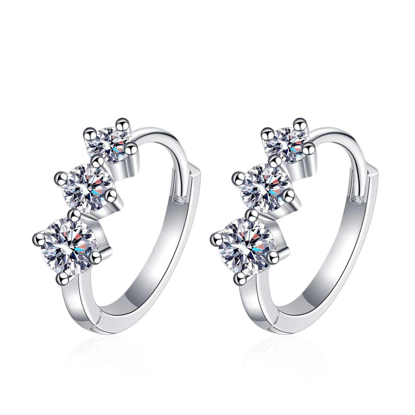 Moissanite Earrings in 925 Sterling Silver