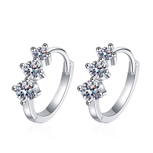 Moissanite Earrings in 925 Sterling Silver