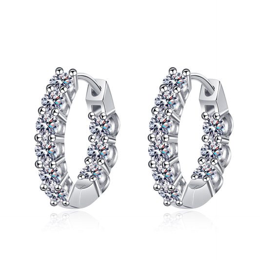Moissanite Earrings in 925 Sterling Silver 1.8ct