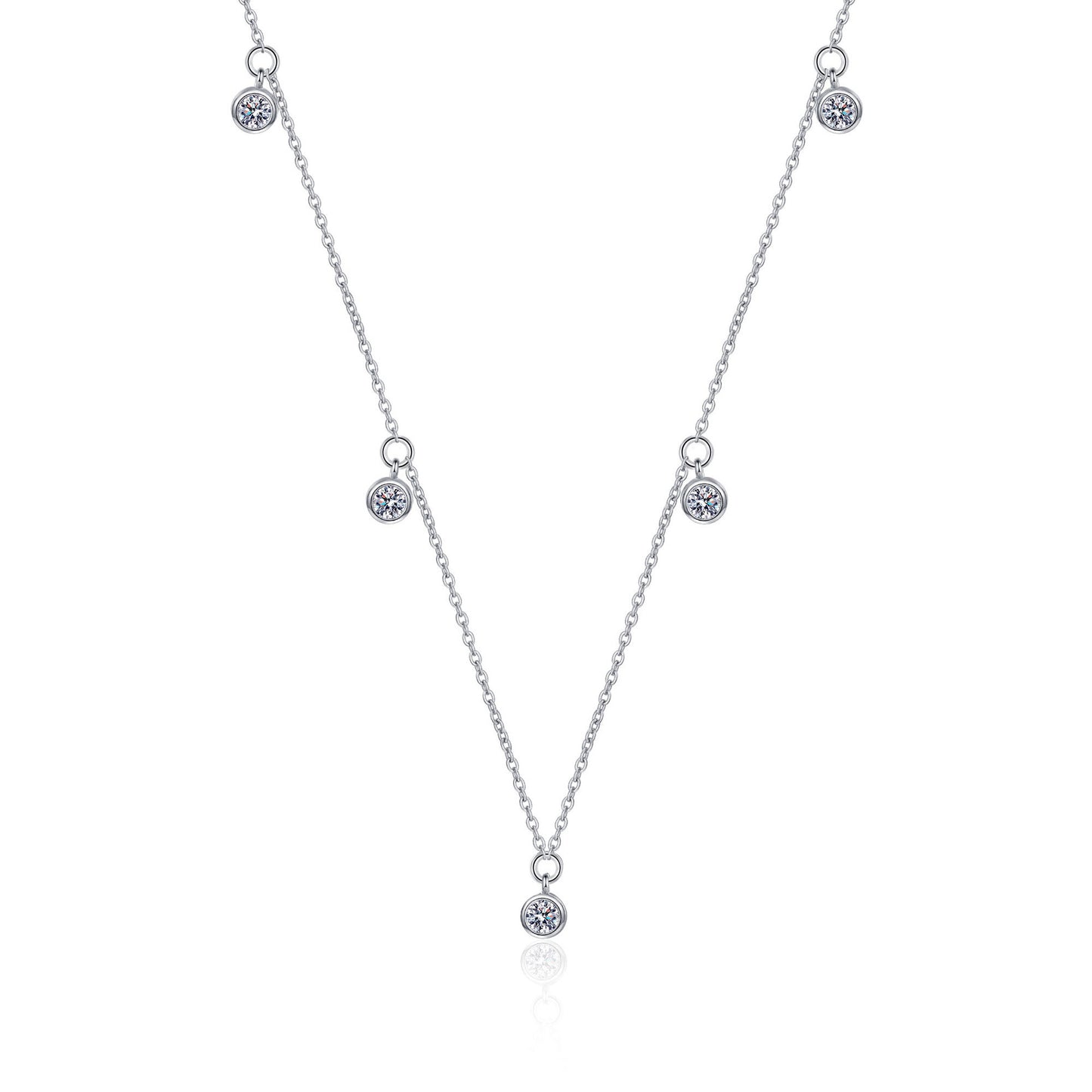 Moissanite Necklaces in 925 Sterling Silver 0.5ct