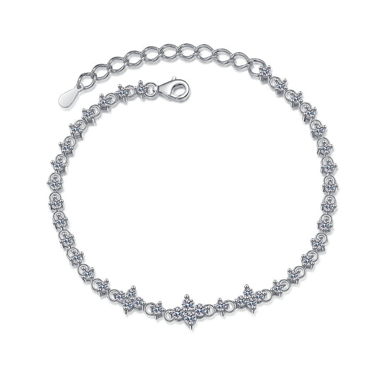 Moissanite Bracelets in 925 Sterling Silver 1.38ct 21cm