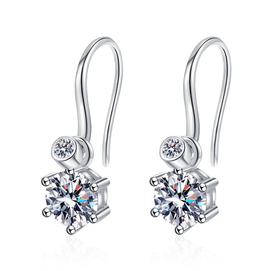Round cut Moissanite Earrings in 925 Sterling Silver 1.12ct 2.12ct 4.12ct