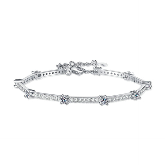 Moissanite Bracelets in 925 Sterling Silver 1.67ct 20cm