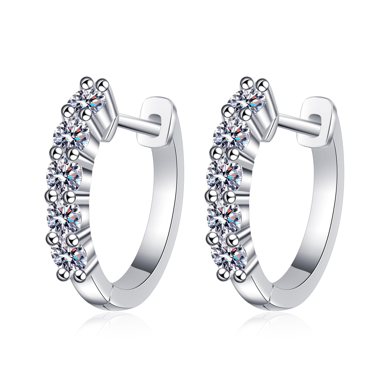 Moissanite Earrings in 925 Sterling Silver