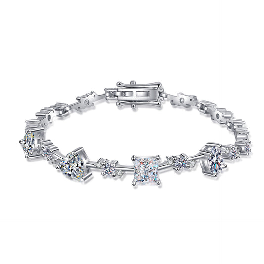 Moissanite Bracelets in 925 Sterling Silver 6.43ct 18cm