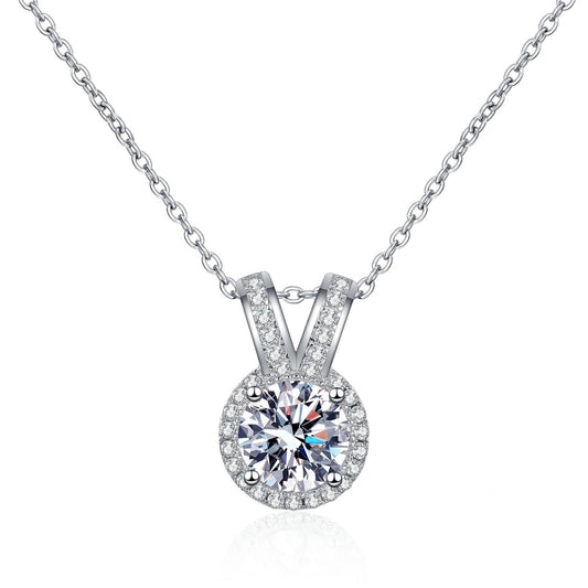 Moissanite Necklaces in 925 Sterling Silver 1ct