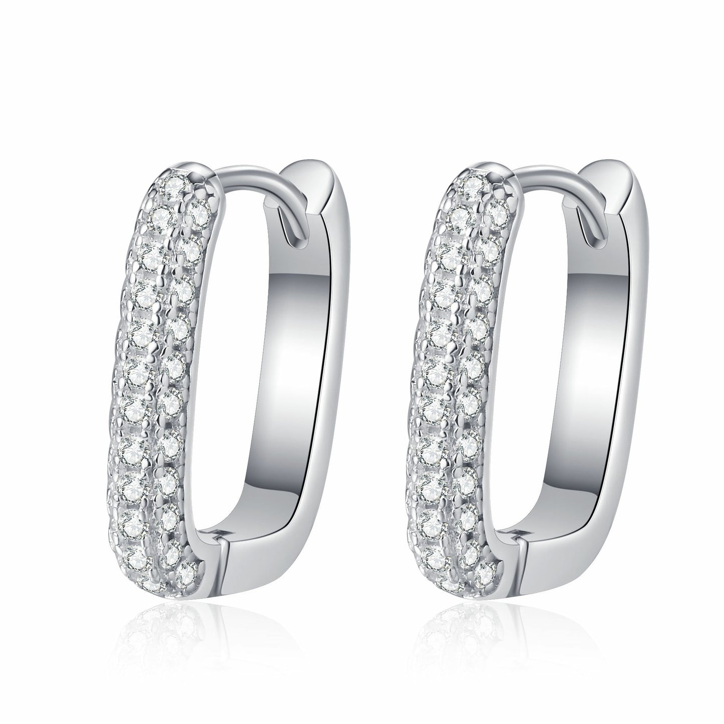 Moissanite Earrings in 925 Sterling Silver