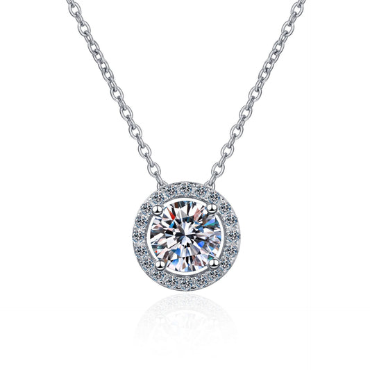 Moissanite Necklaces in 925 Sterling Silver 0.5ct 1ct 2ct
