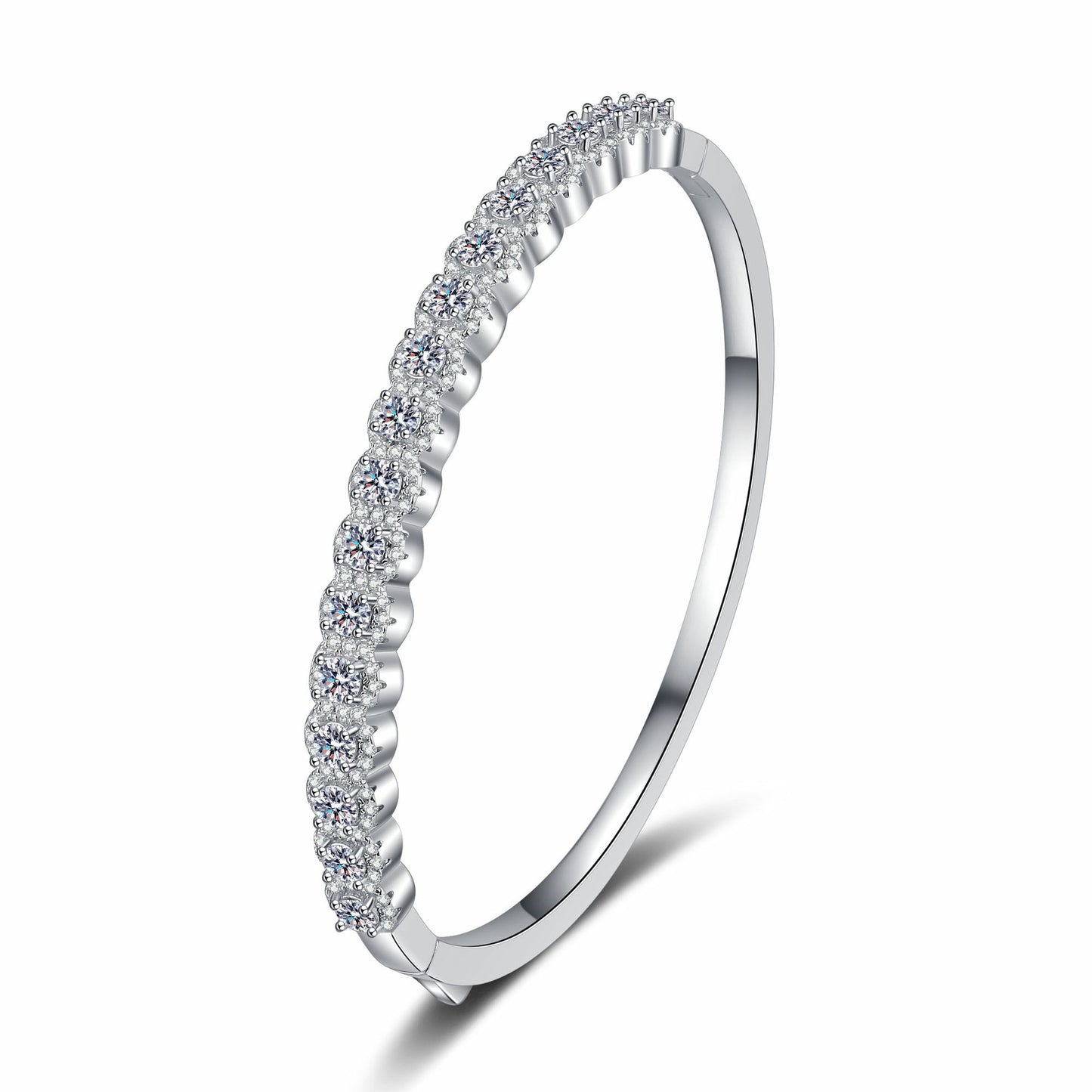Moissanite Bangles in 925 Sterling Silver 2.48ct
