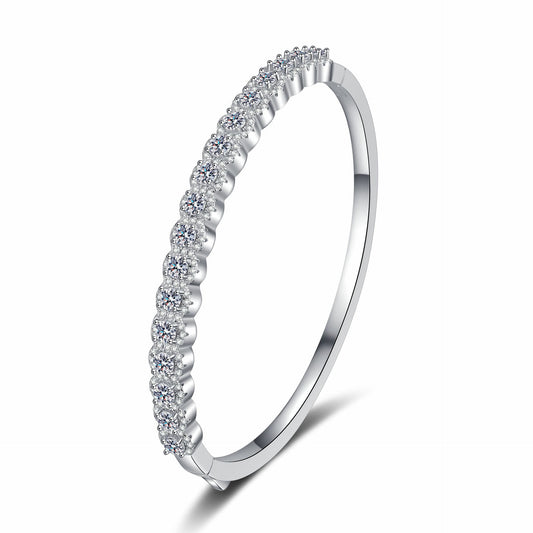 Moissanite Bangles in 925 Sterling Silver 2.48ct