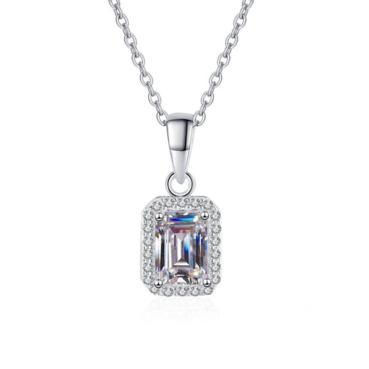 Moissanite Necklaces in 925 Sterling Silver 1ct