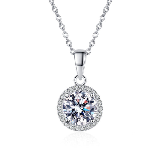 Moissanite Necklaces in 925 Sterling Silver 1ct