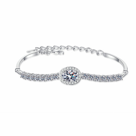 Moissanite Bracelets in 925 Sterling Silver 2.4ct 22cm
