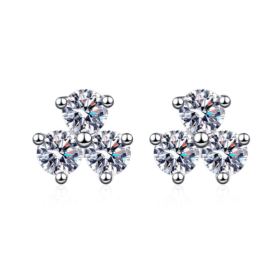 Moissanite Earrings in 925 Sterling Silver