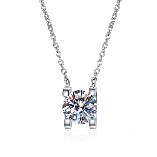 Moissanite Necklaces in 925 Sterling Silver 0.5ct 1ct 2ct