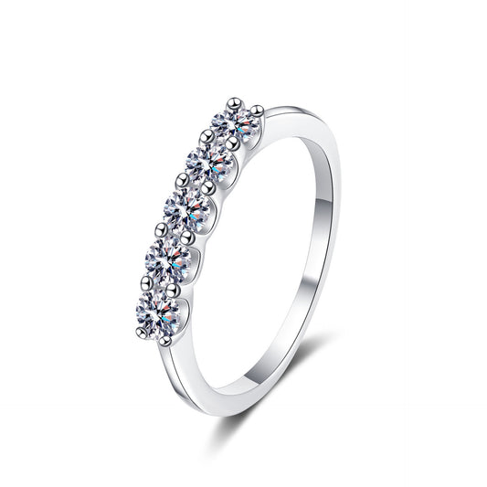 Moissanite Ring in 925 Sterling Silver
