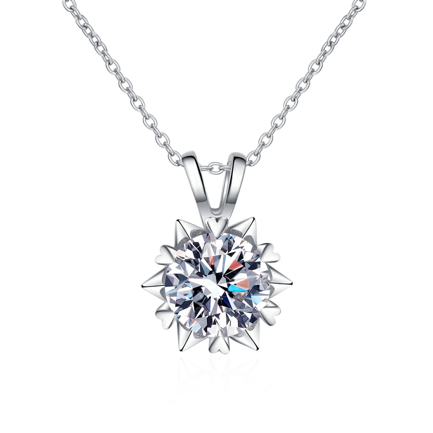Moissanite Necklaces in 925 Sterling Silver 1ct 2ct 3ct