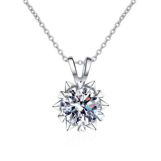 Moissanite Necklaces in 925 Sterling Silver 1ct 2ct 3ct