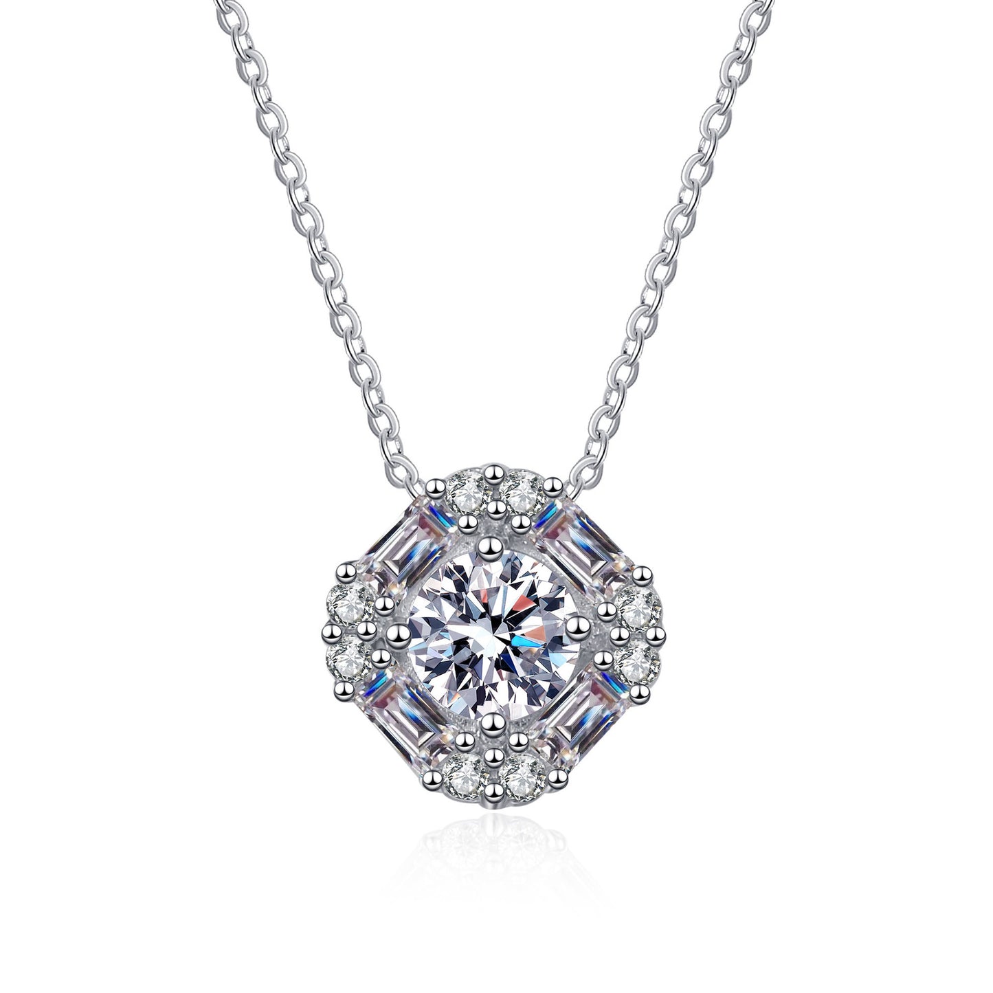 Moissanite Necklaces in 925 Sterling Silver 1.62ct